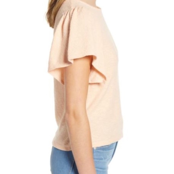 Madewell Texture Thread Flutter Sleeve Top - Picture 3 of 16
